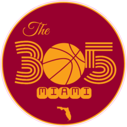 305 Miami Florida Basketball Circle Sticker – vinyl decal printed in the USA