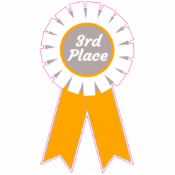 3rd Place Ribbon Sticker – vinyl decal printed in the USA