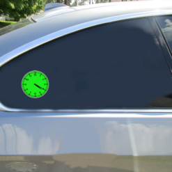 420 Clock Green Sticker – vinyl decal printed in the USA
