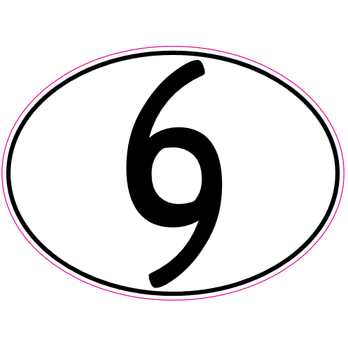 69 Oval Stcker – vinyl decal printed in the USA