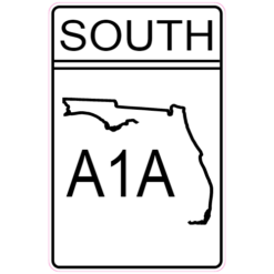 A1A South Florida Road Sticker – vinyl decal printed in the USA