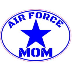 Air Force Mom Oval Sticker – vinyl decal printed in the USA