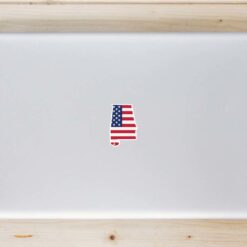 Alabama American Flag State Laptop Sticker shown on a laptop lid