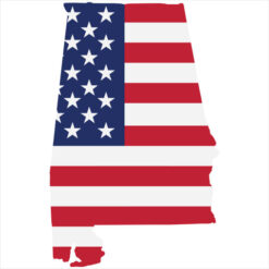 Alabama American Flag State Sticker – vinyl decal printed in the USA