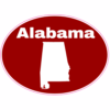 Alabama Crimson State Oval Sticker – vinyl decal printed in the USA
