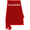 Alabama Red State Shaped Sticker – vinyl decal printed in the USA