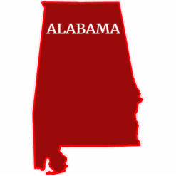 Alabama Red State Shaped Sticker – vinyl decal printed in the USA