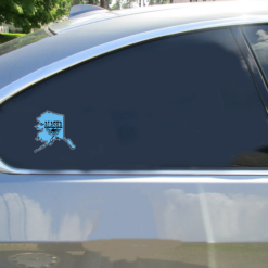Alaska Roots State Car Sticker shown on a vehicle rear window