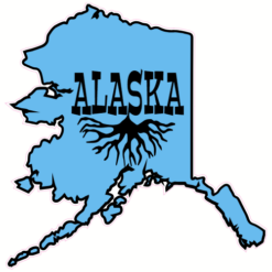 Alaska Roots State Sticker – vinyl decal printed in the USA