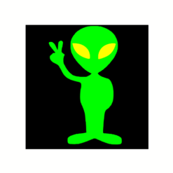 Alien Peace Sticker – vinyl decal printed in the USA