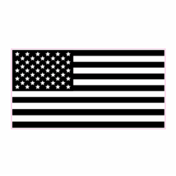 American Flag Black White Sticker – vinyl decal printed in the USA