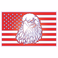 American Flag Eagle Flag Sticker – vinyl decal printed in the USA