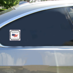 American Flag Equality Car Sticker shown on a vehicle rear window