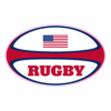 American Flag Rugby Ball Sticker – vinyl decal printed in the USA