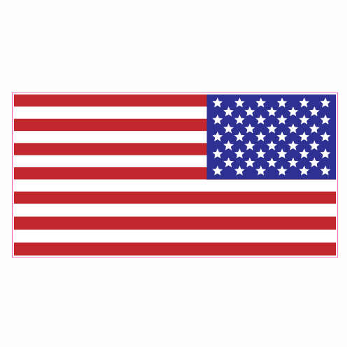 American Flag Sticker – vinyl decal printed in the USA
