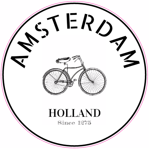 Amsterdam Bike Sticker – vinyl decal printed in the USA