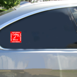 Amsterdam Coffee And Weed Car Sticker shown on a vehicle rear window