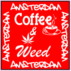 Amsterdam Coffee And Weed Sticker – vinyl decal printed in the USA