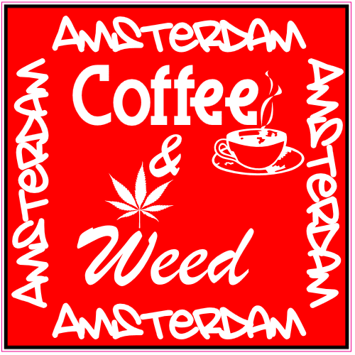 Amsterdam Coffee And Weed Sticker – vinyl decal printed in the USA