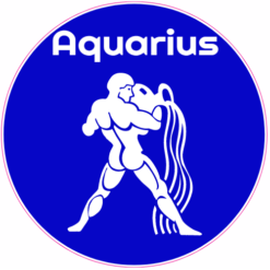 Aquarius The Water Carrier Circle Sticker – vinyl decal printed in the USA