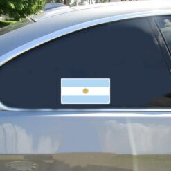 Argentina Flag Car Sticker shown on a vehicle rear window