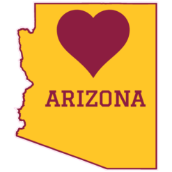 Arizona Heart State Shaped Sticker – vinyl decal printed in the USA