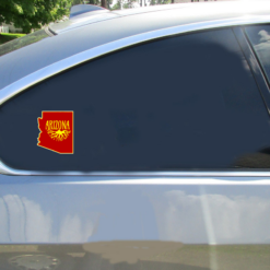 Arizona Roots State Car Sticker shown on a vehicle rear window
