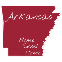 Arkansas Home Sweet Home State Sticker – vinyl decal printed in the USA