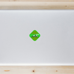 Aspen Colorado Mountain Laptop Sticker shown on a laptop lid
