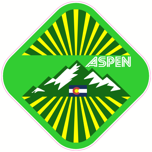 Aspen Colorado Mountain Sticker – vinyl decal printed in the USA