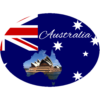 Australia Flag Sydney Opera House Oval Sticker – vinyl decal printed in the USA