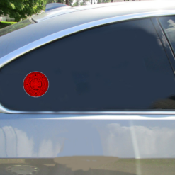 Aztec Calendar Car Sticker shown on a vehicle rear window