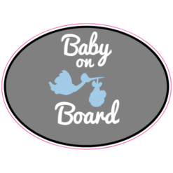 Baby on Board Stork Sticker – vinyl decal printed in the USA