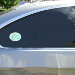 Bahama Mama Palm Tree Car Sticker shown on a vehicle rear window