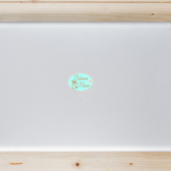 Bahama Mama Palm Tree Laptop Sticker shown on a laptop lid