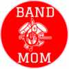 Band Mom Red Circle Sticker – vinyl decal printed in the USA