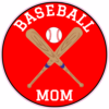 Baseball Mom Red Circle Sticker – vinyl decal printed in the USA
