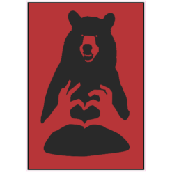 Bear Love Sticker – vinyl decal printed in the USA