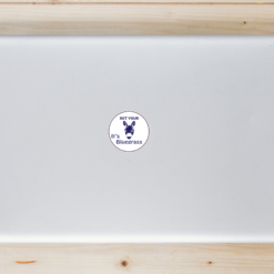 Bet your ass it's Bluegrass Laptop Sticker shown on a laptop lid