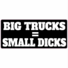 Big Trucks Equals Small Dicks Sticker – vinyl decal printed in the USA
