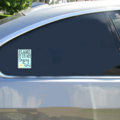 Blame It On My Gypsy Soul Car Sticker shown on a vehicle rear window