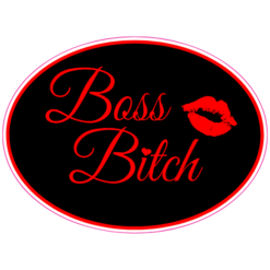 Boss Bitch Lips Sticker – vinyl decal printed in the USA