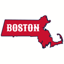 Boston Massachusetts State Shaped Sticker – vinyl decal printed in the USA