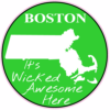 Boston Wicked Awesome Green Circle Decal – vinyl decal printed in the USA