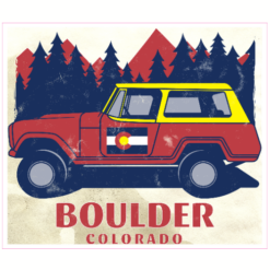 Boulder Colorado Vintage Sticker – vinyl decal printed in the USA