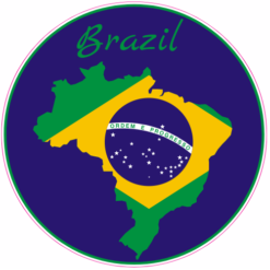 Brazil Flag Circle Sticker – vinyl decal printed in the USA