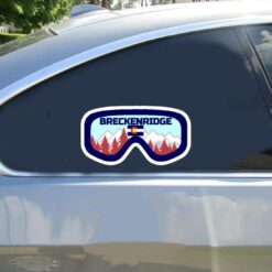 Breckenridge Ski Goggles Car Sticker shown on a vehicle rear window