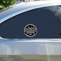 Breckenridge Tenmile Range Mountain Car Sticker shown on a vehicle rear window