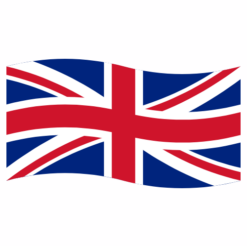 British Union Jack Wavy Flag Sticker – vinyl decal printed in the USA