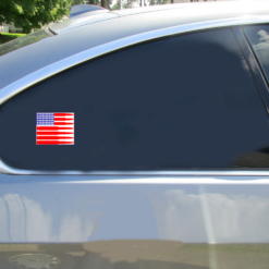 Bullet Flag Car Sticker shown on a vehicle rear window